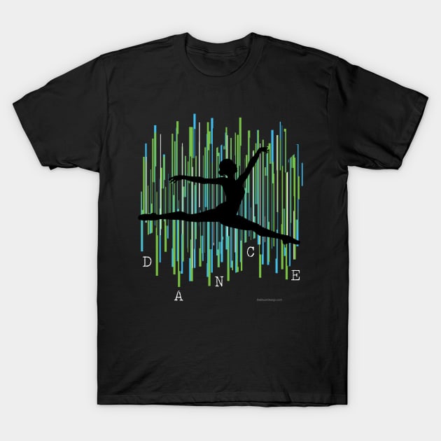 Line Dancer (Blue-Green) T-Shirt by eBrushDesign